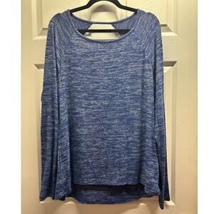 Zelos Women's Size XL Heather Blue Cutout Back Long Sleeve Athleisure Top